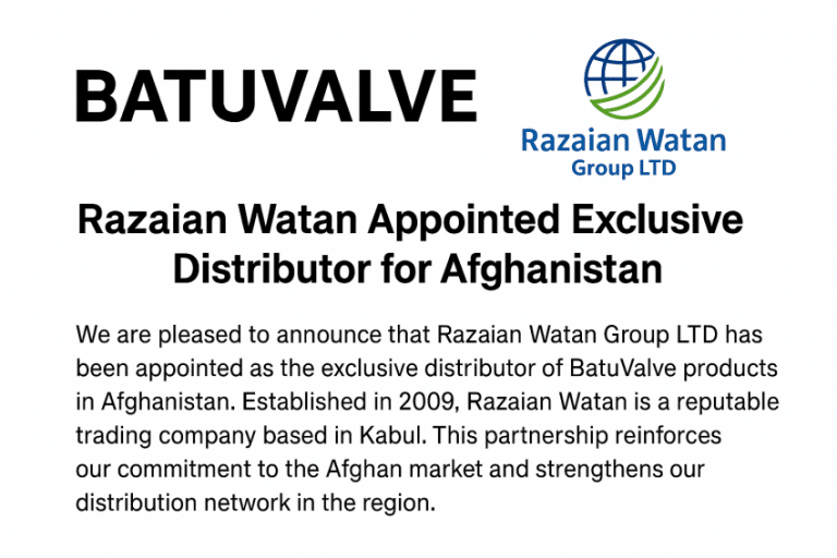 Batu Vana, Razaian Watan Group LTD’yi Afganistan Münhasır Distribütörü Olarak Atadı