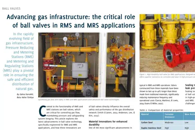 Our Latest Article | Advancing gas infrastructure: the critical role of ball valves in RMS and MRS applications