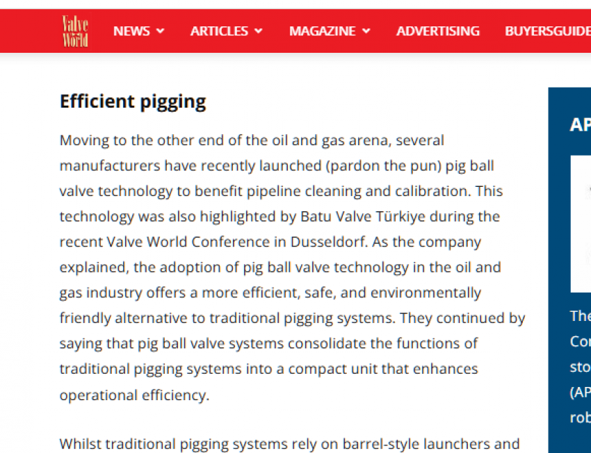 Latest Article “Enhancing Performance in Oil and Gas: New Valve Technologies in Focus”