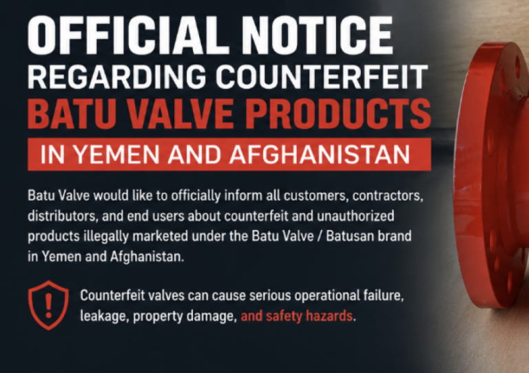 Official Warning | Counterfeit Batu Valve Products in Yemen & Afghanistan