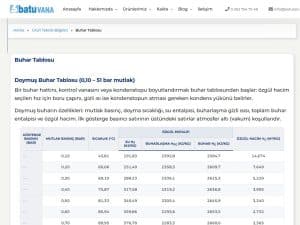 Buhar Tablosu