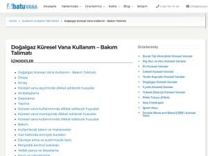 Doğalgaz Küresel Vana Kullanım – Bakım Talimatı