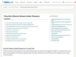 Free Airs Volume Values Under Pressure