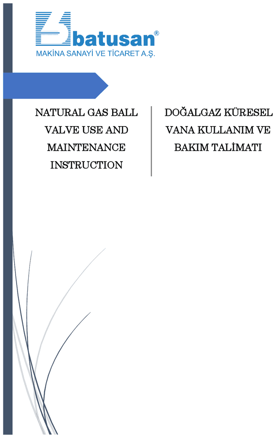 Doğalgaz Küresel Vana Kullanım - Bakım Talimatı — belge önizlemesi
