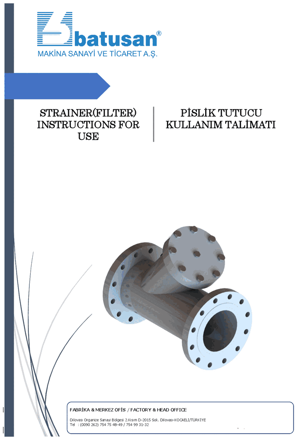 Pislik tutucu (filtre) kullanım - bakım talimatı — belge önizlemesi
