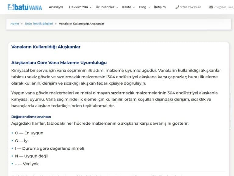 Vanaların Kullanıldığı Akışkanlar