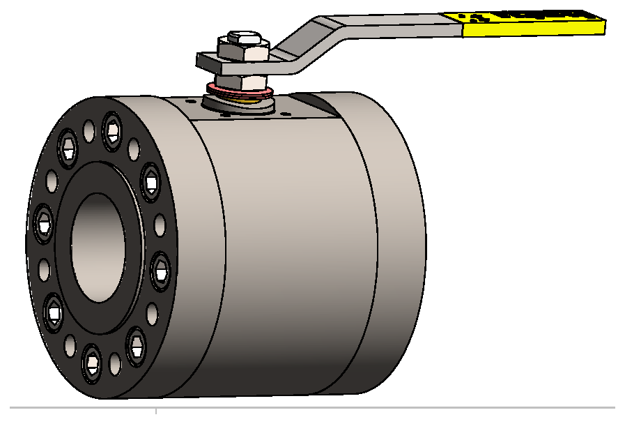 ANSI CLASS 2500 High Pressure Wafer Ball Valve — 3D view
