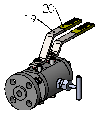ANSI Class 300 DBB Ball Valve — valve view with the needle valve