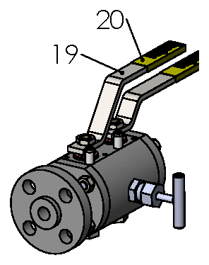 ANSI Class 600 DBB Ball Valve Female NPT Threaded Full Bore Flanged — valve view with the needle valve