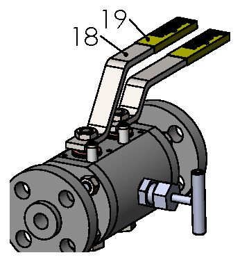 ANSI Class 900 DBB Ball Valve — valve view with the needle valve