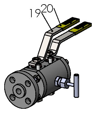 ANSI Class 900 DBB Ball Valve Female NPT Threaded Full Bore Flanged — valve view with the needle valve