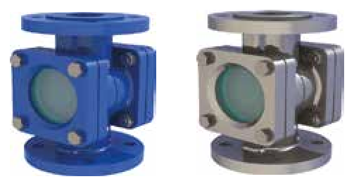 PN 16/25/40 flanged sight glass — product views, square body