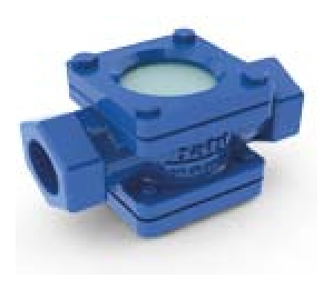 PN 16/25/40 threaded sight glass — product view, blue version