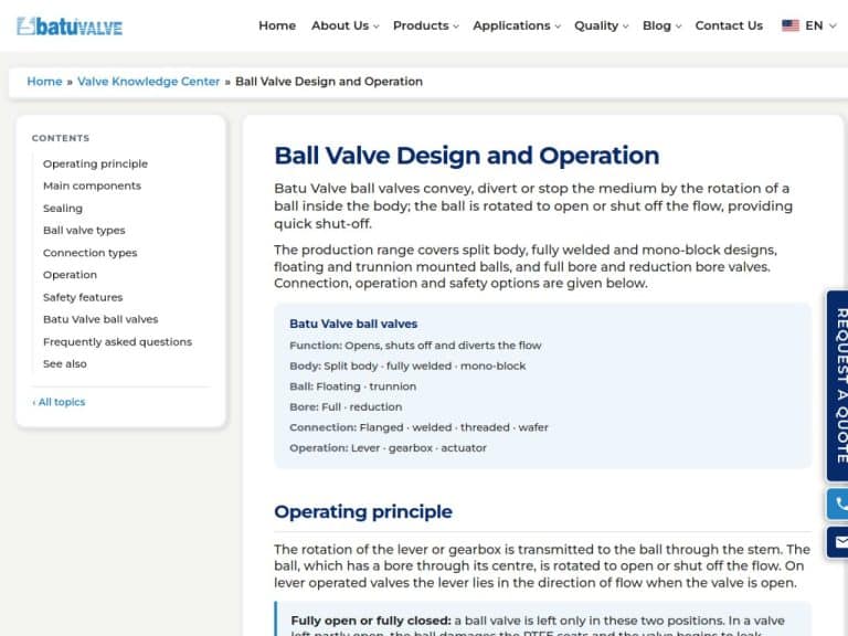 Ball Valve Design and Operation